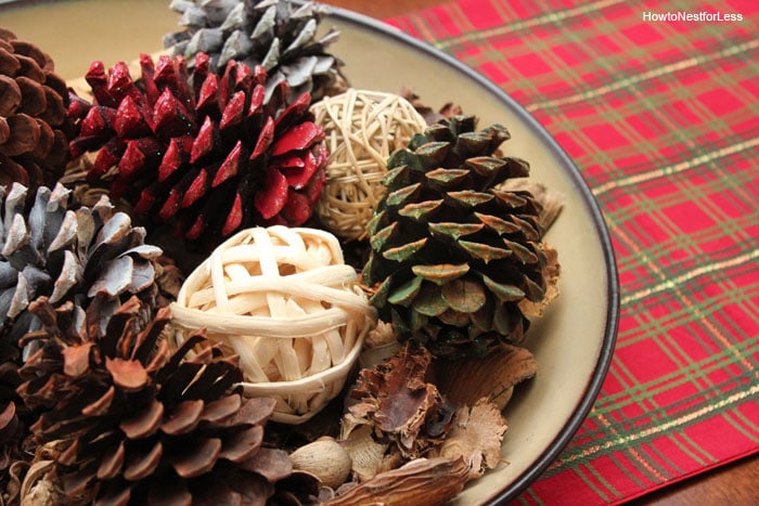 christmas pinecone family room