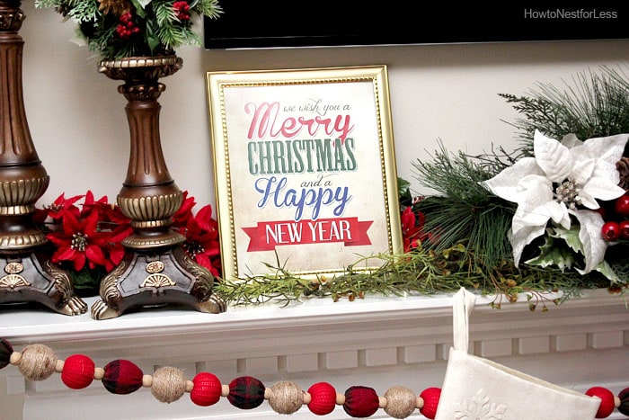 christmas printable firpelace mantel