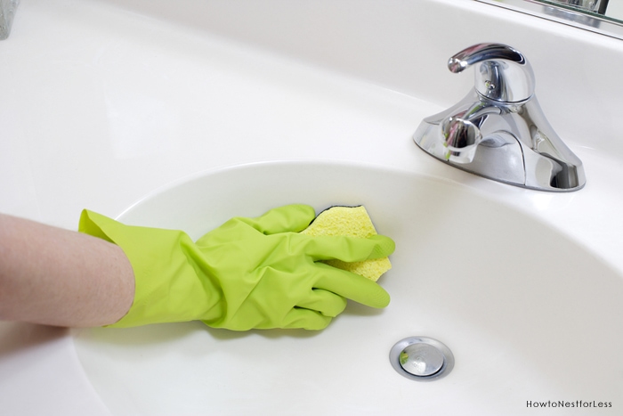 Cleaning Bathroom Sink