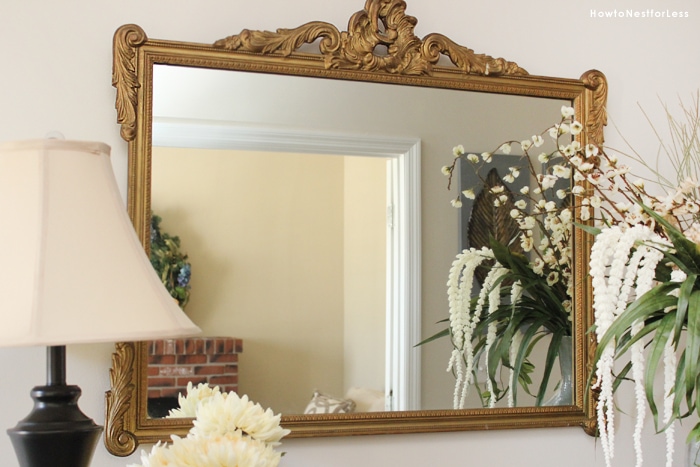 entry foyer makeover antique mirror