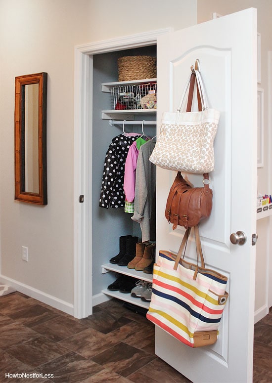 organized foyer coat closet