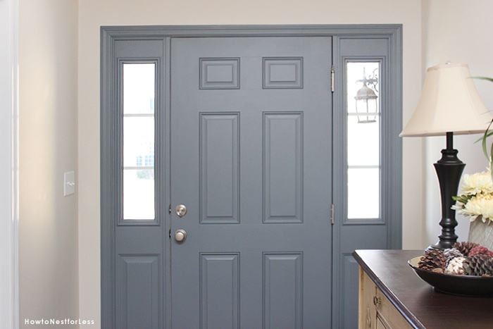 painted blue gray front door