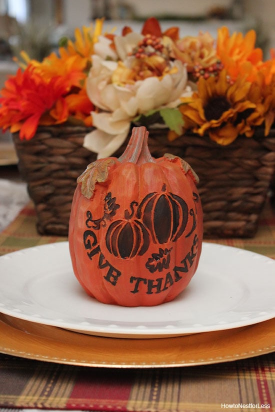 pumpkin thanksgiving table setting