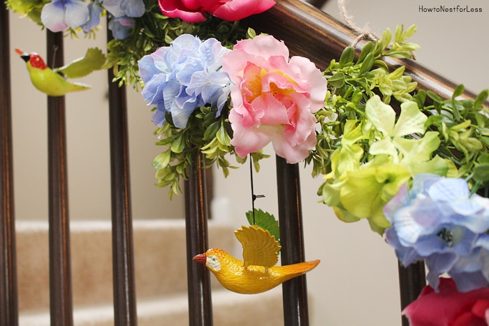 bird staircase spring garland