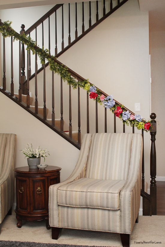 flower staircase garland