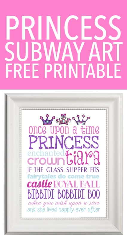 princess subway art free printable