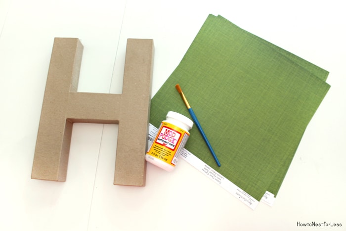 DIY Plaid Fabric Covered Paper Mache Letters - An Oregon Cottage