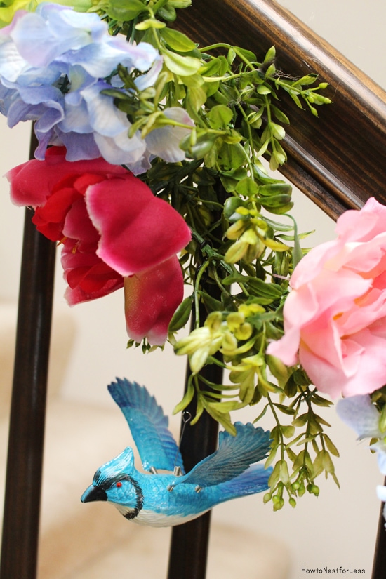 spring stair case garland