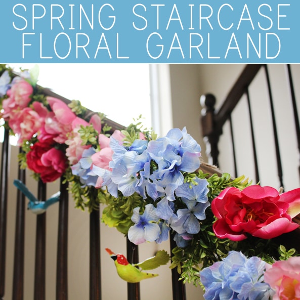 spring staircase floral garland