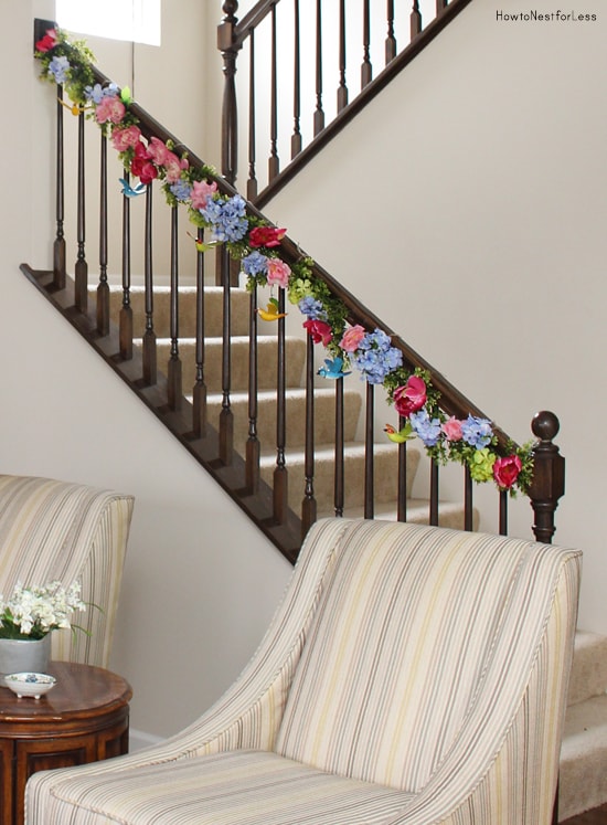 spring staircase garland craft