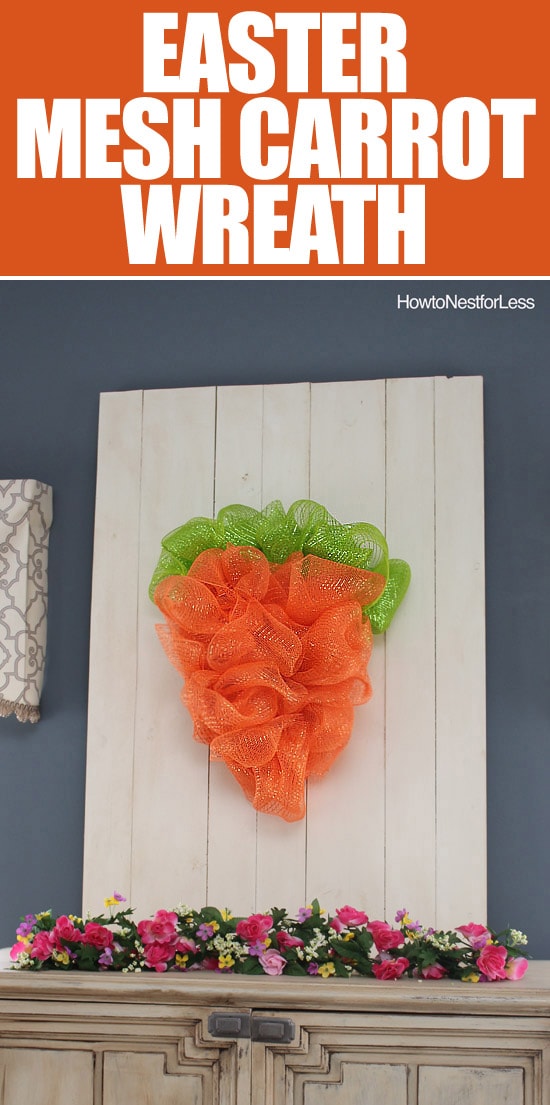 easter mesh carrot wreath tutorial