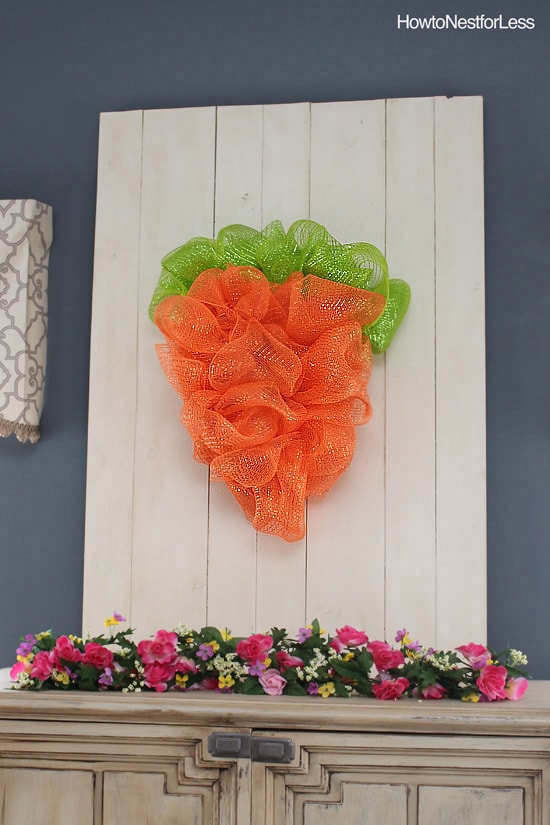 Easter Mesh Carrot Wreath