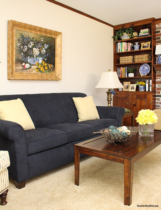 family room navy couches