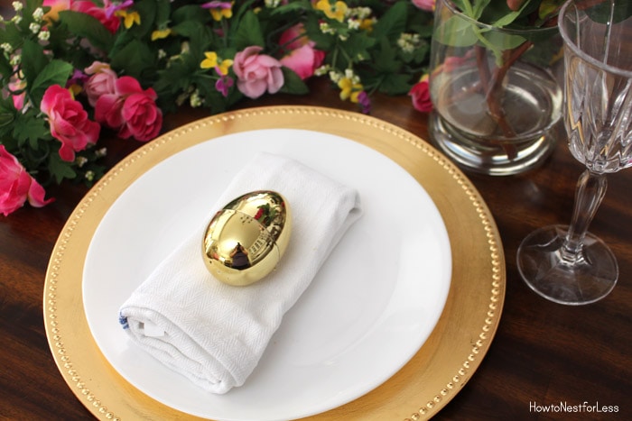 metallic easter table settings