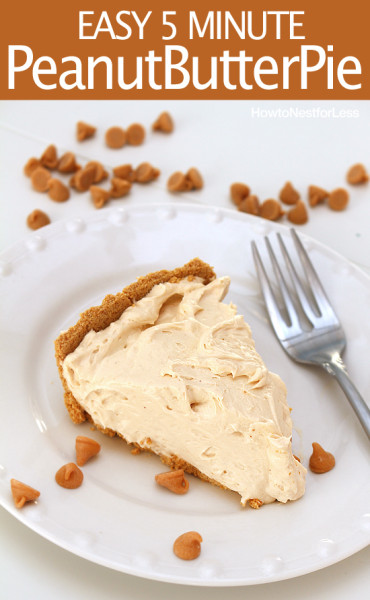 5 Minute Peanut Butter Pie - Possibly the best pie. Ever.