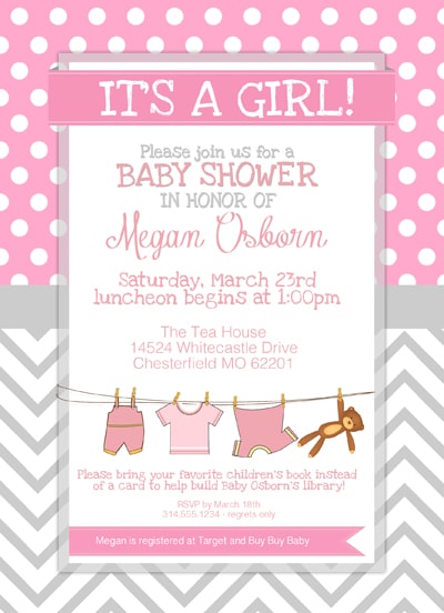 baby girl shower invite