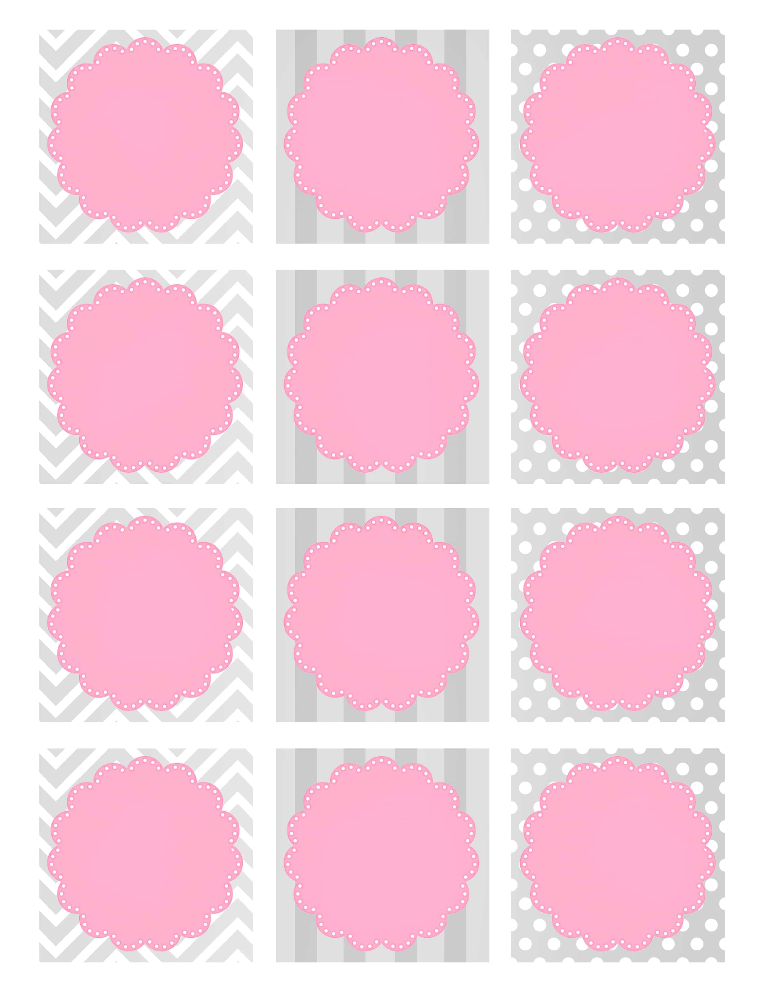 girl baby shower favor tags