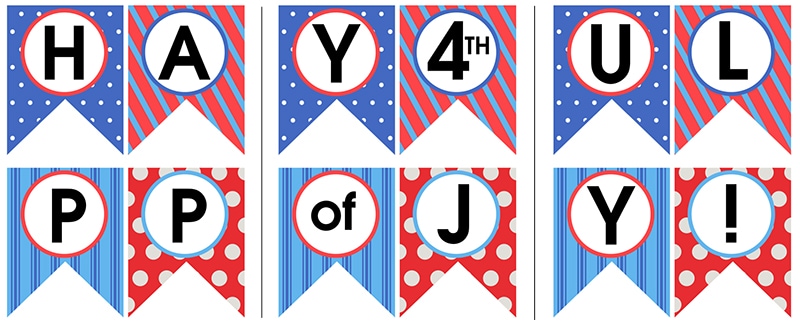 4th of july bunting banner printable