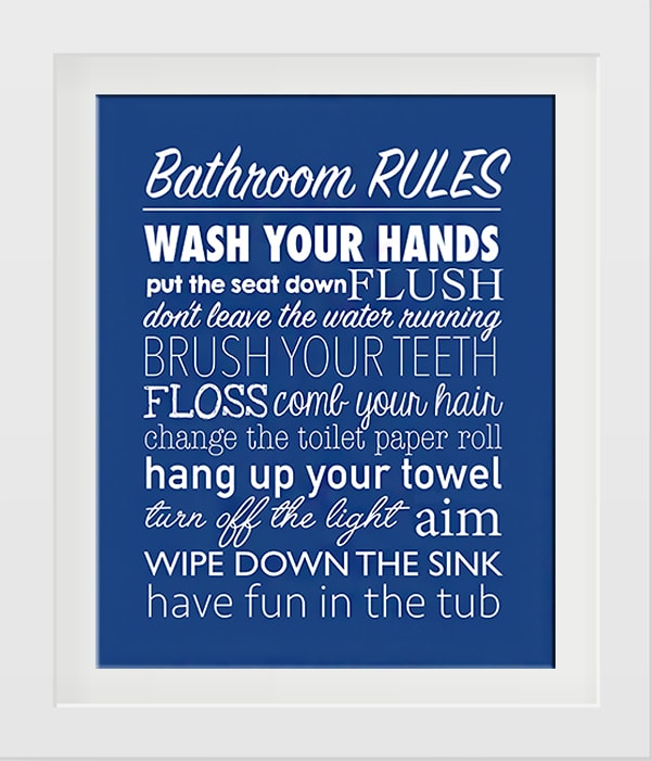Bathroom Rules Sign Printable Printable Word Searches