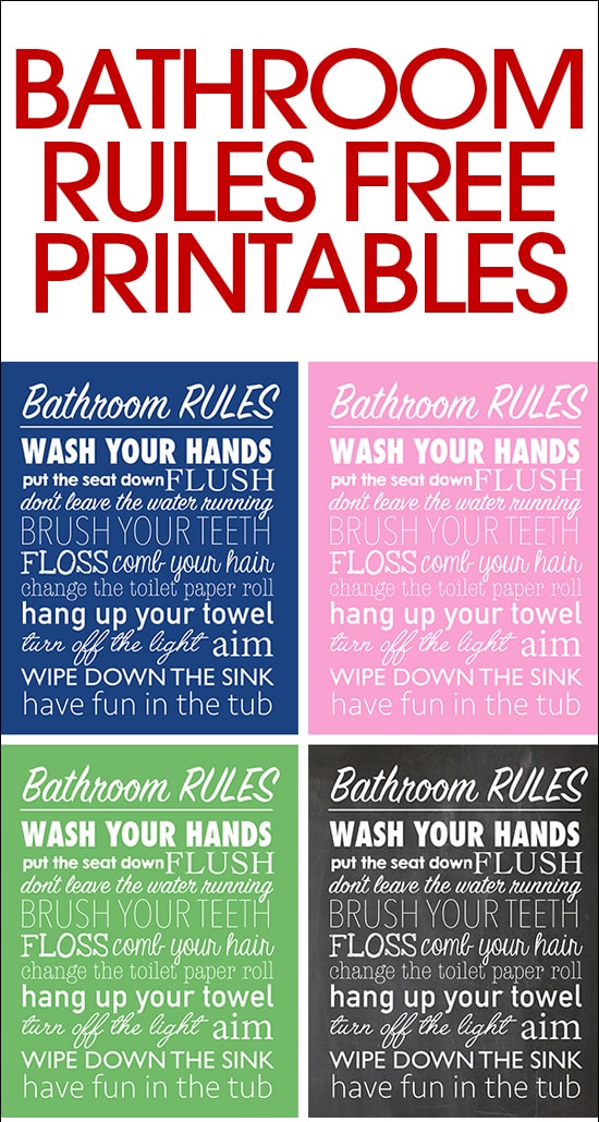 Bathroom rules free printable