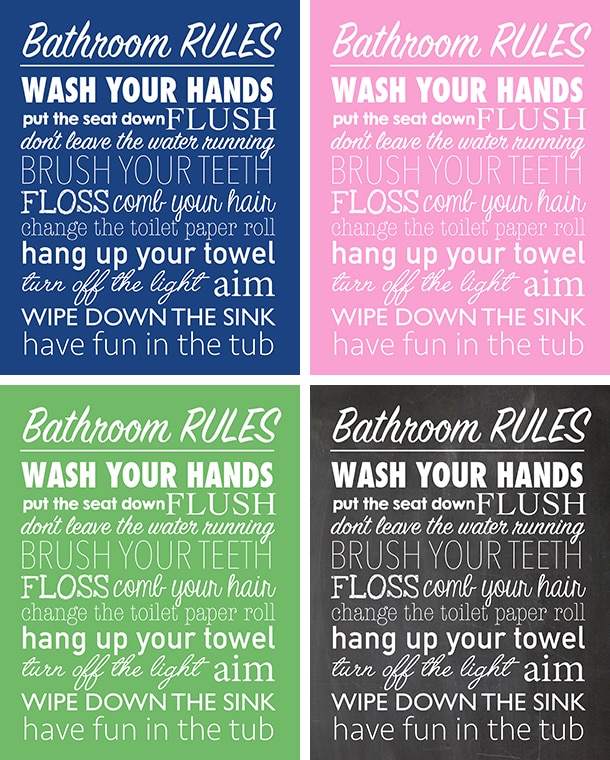 Bathroom Rules Free Printable How To Nest For Less