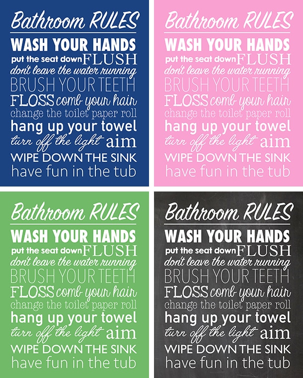 Bathroom Rules Free Printable How to Nest for Less™