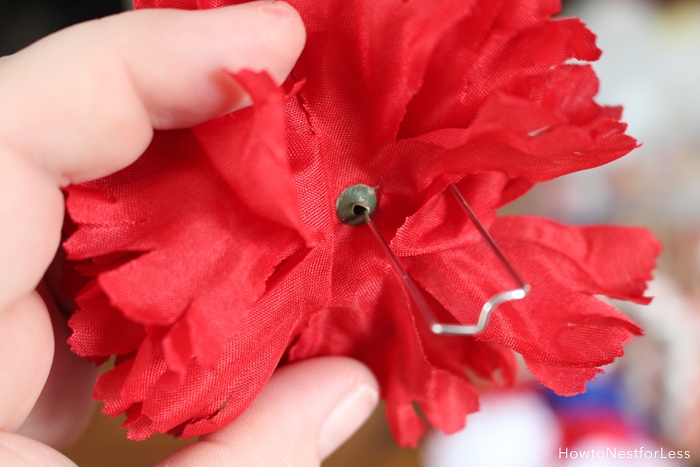 how to attach flowers to a wreath