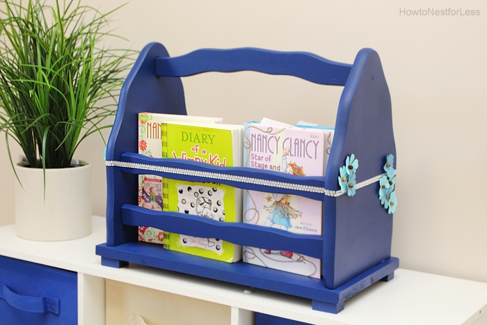 upcycled magazine rack