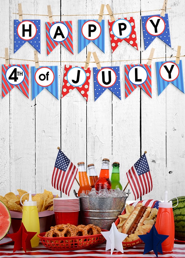 fourth of july bunting banner