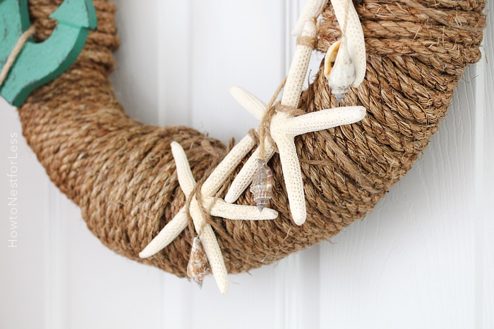 rope seashell wreath tutorial