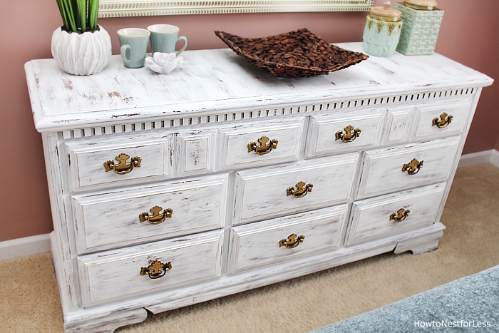 DIY White Dresser Makeover with Chalk Paint / Wood Stain 