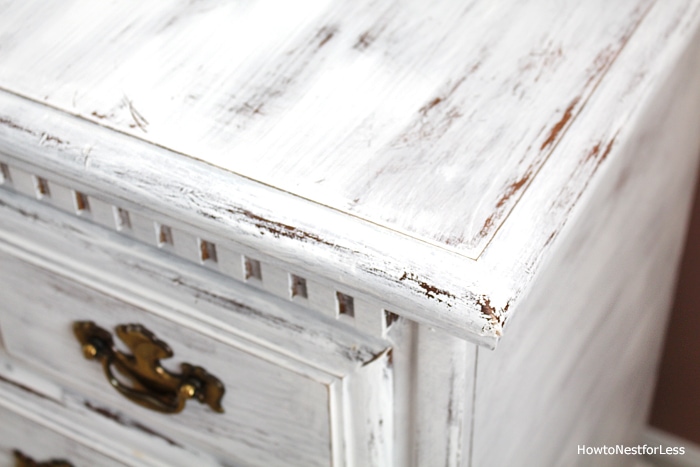 distressed white dresser guest bedroom