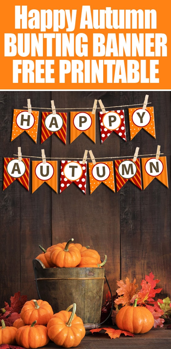 Happy Autumn bunting banner free printable