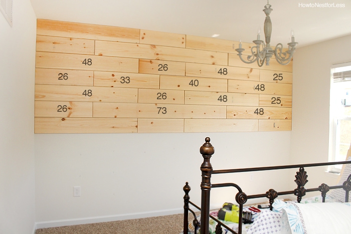 Numbers on the plank wall for the math calculations.