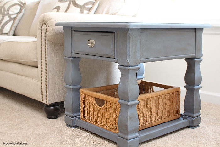 old voilet chalk paint end tables