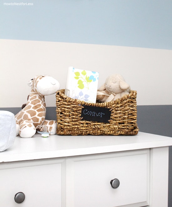 striped blue gray nursery