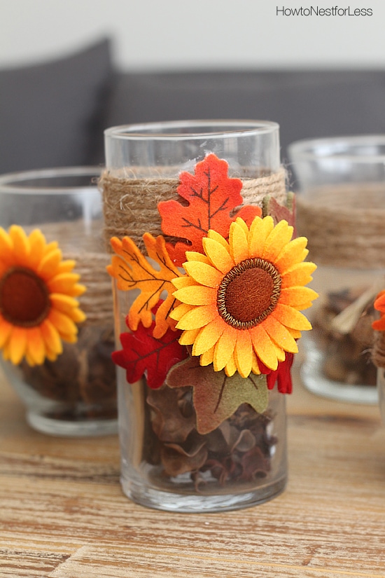 Fall sunflower candle holders