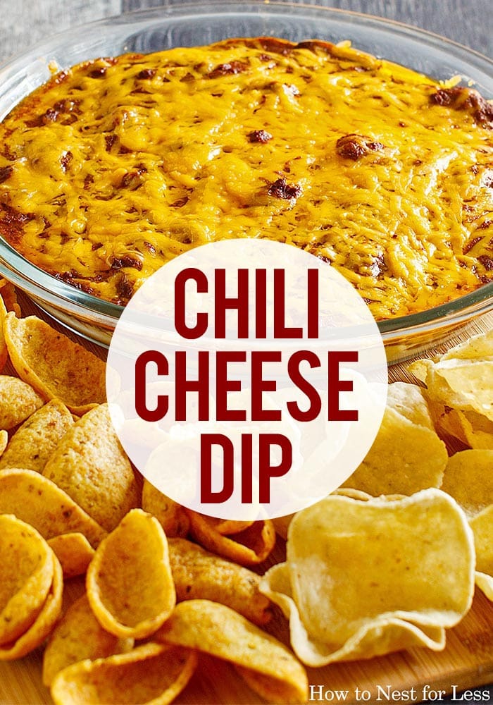 Glass bowl filled with the dip and melted cheese on top.
