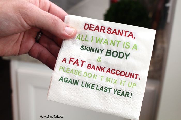 christmas napkins at home