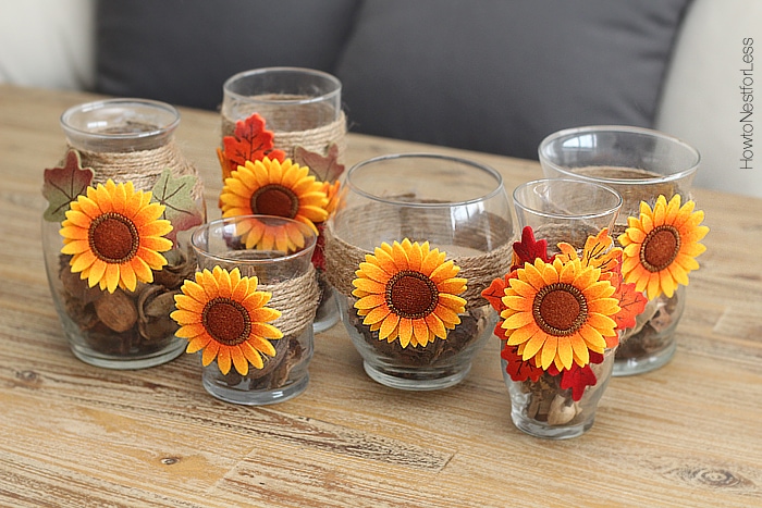 fall candle holder centerpiece