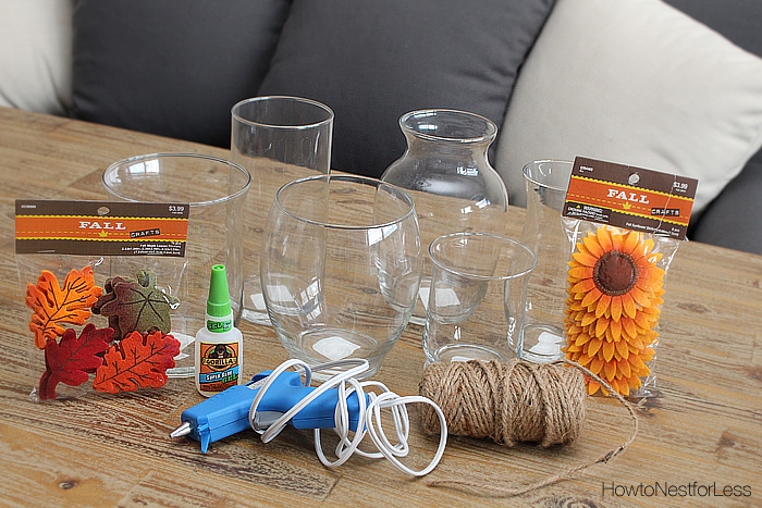 fall candle holder supplies