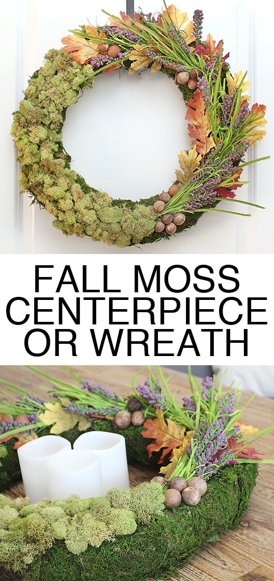 Fall moss wreath centerpiece poster.