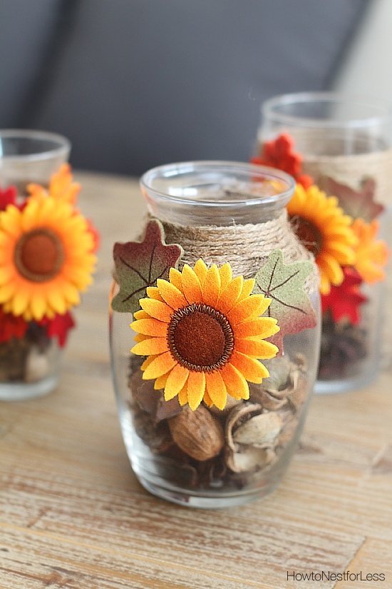 fall sunflower candle holder