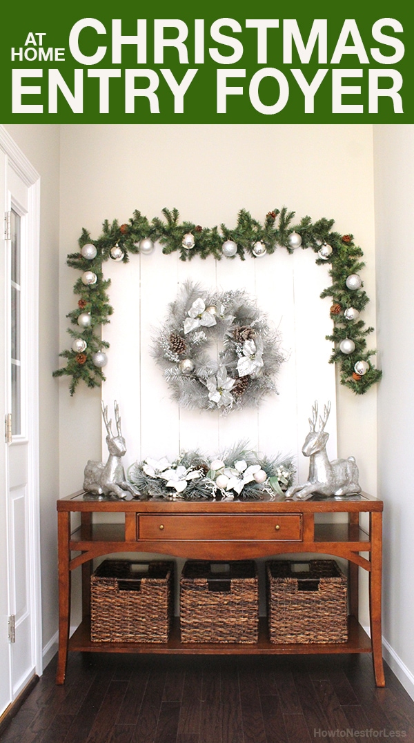 Christmas foyer console decorations