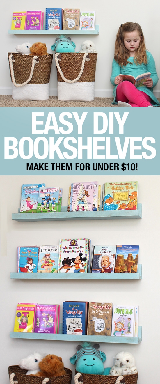 Easy DIY Bookshelf Ledges