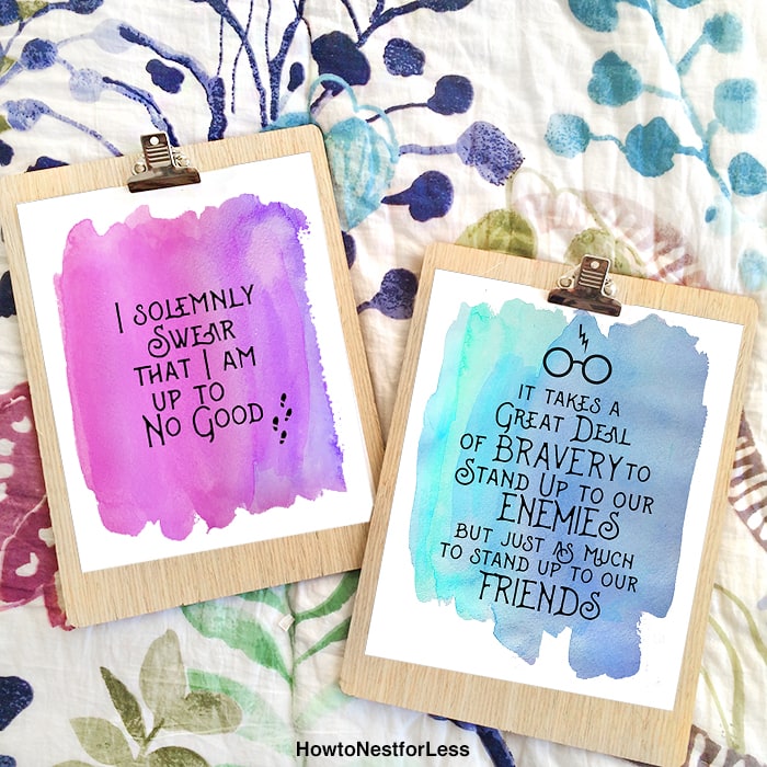 Harry Potter Watercolor Quote Printables - How to Nest for 