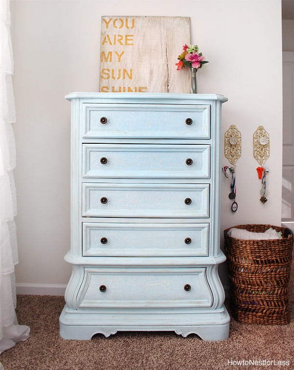 painted blue bedroom chest - How to Nest for Less™