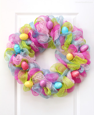 Easter Egg Mesh Wreath