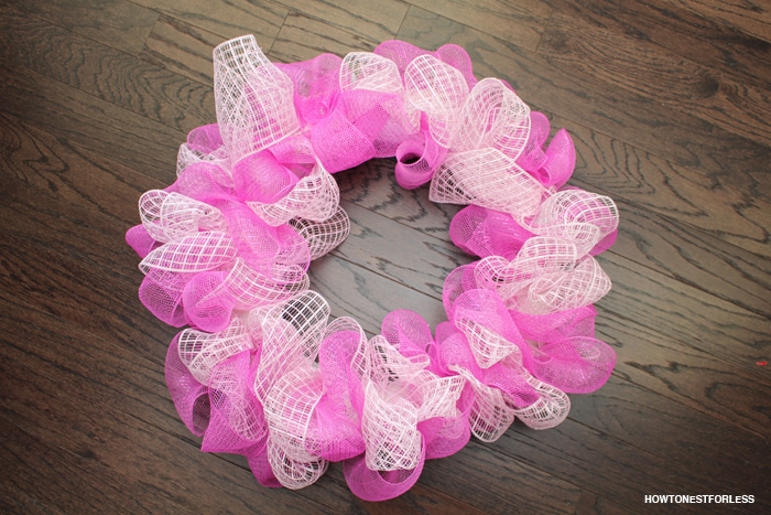 easter mesh wreath before