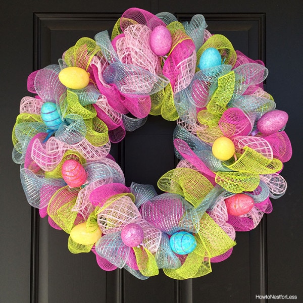 easter egg mesh wreath